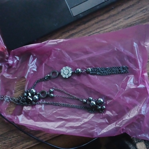 Lia Sophia 'Tussle Flapper' Gun Metal Necklace, 30" - Picture 1 of 5